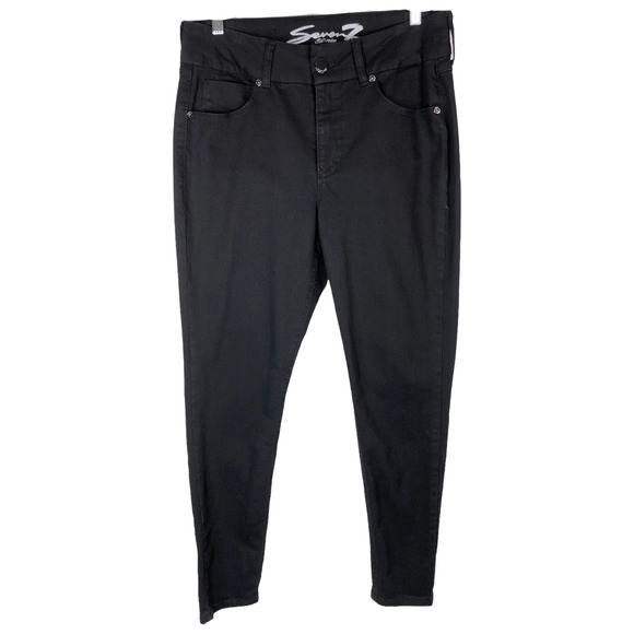 Seven7 Plus Size 14 Jeans Black Skinny Denim Stretch Pockets Dark Pants 1407‎ - Picture 1 of 7